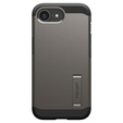 Carcasa Spigen pentru iPhone 16E, Tough Armor Mag MagSafe, gri + 9H Tempered Glass
