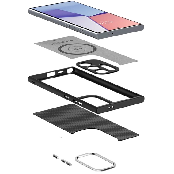 Husă Spigen Enzo Aramid negru pentru Samsung Galaxy S24 Ultra