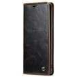 Carcasă flip CASEME pentru Samsung Galaxy S8, Waxy Textured, cafea