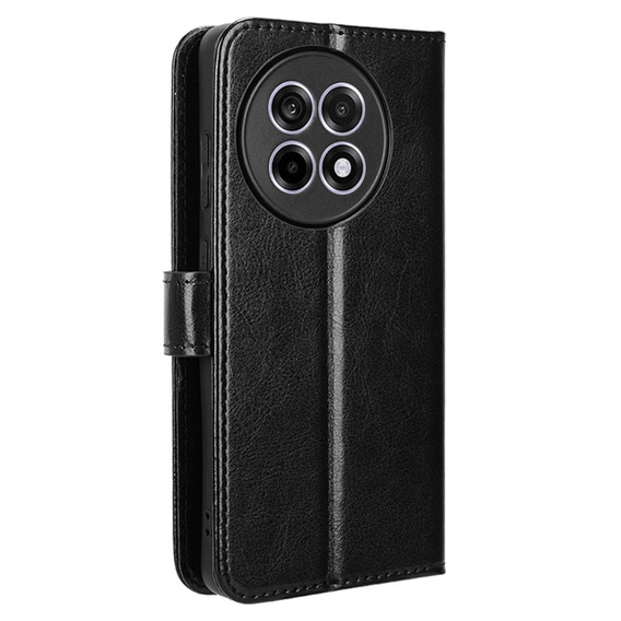 Cu clapetă pentru OnePlus 13R, Crazy Horse Wallet, negru