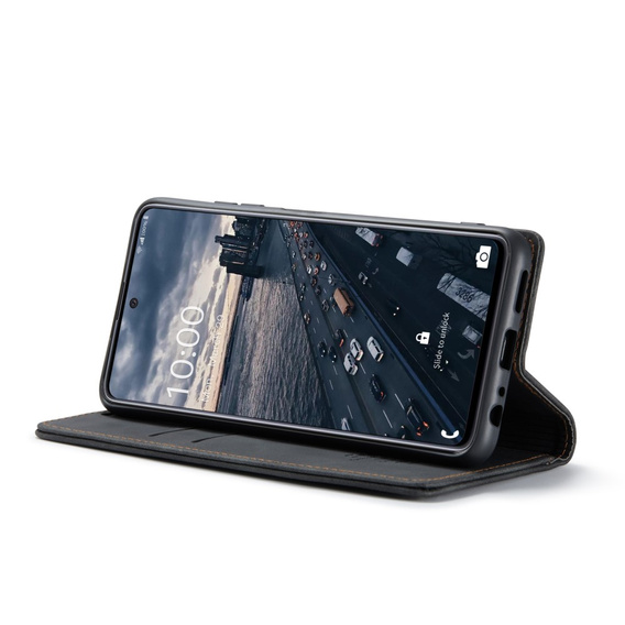 Husa CASEME pentru Samsung Galaxy A33 5G, Leather Wallet Case, negru