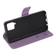Cu clapetă pentru Samsung Galaxy A22 LTE, Butterfly, violet deschis