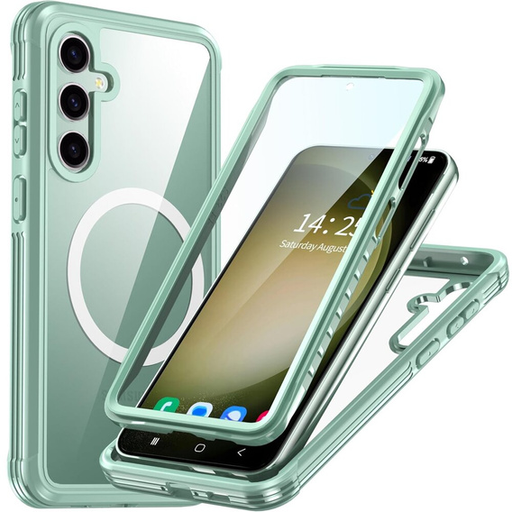 Carcasă pentru Samsung Galaxy S23 FE, Shockproof, cu folie pentru ecran, pentru MagSafe, verde