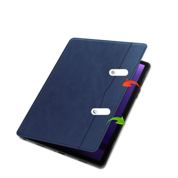 Husă pentru Samsung Galaxy Tab S10 Lite / S10 FE / S9 FE, Business Card and Pen Slot, albastru