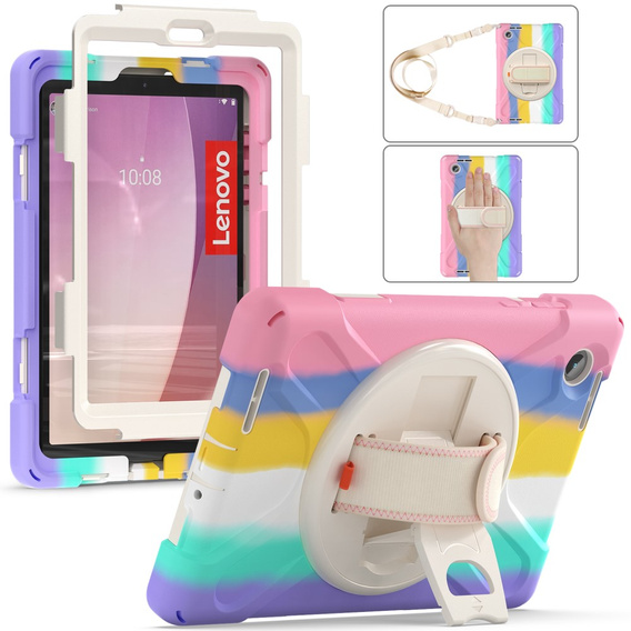 Husă pentru copii pentru Lenovo Tab M8 Gen 4 TB-300FU, blindată cu curea, multicolor