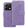 Cu clapetă pentru Xiaomi Poco X6 5G, Butterfly, violet