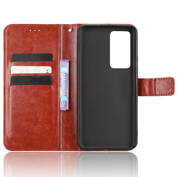Cu clapetă pentru Xiaomi 12T / 12T Pro, Crazy Horse Wallet, maro