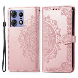 Cu clapetă pentru Motorola Edge 50 Pro, Mandala, roz