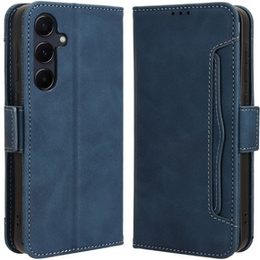 Cu clapetă pentru Samsung Galaxy A55 5G, Card Slot, albastru