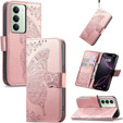 Cazul Flap pentru Xiaomi Redmi 15 5G / 4G, Butterfly, aur roz