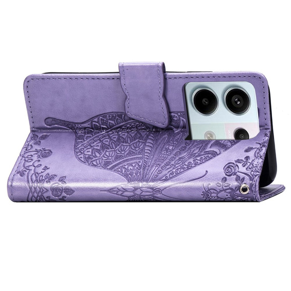 Cu clapetă pentru Xiaomi Redmi Note 13 Pro 5G, Butterfly, violet