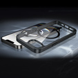 Carcasă magnetică pentru iPhone 16E, MagSafe, negru + sticlă temperată 9H
