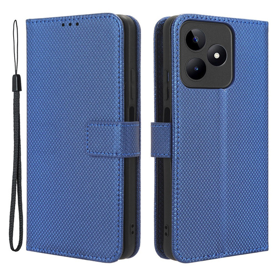 Cu clapetă pentru Realme Note 50, Wallet Smart Magnet, albastru