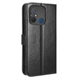 Cu clapetă pentru Xiaomi Redmi 12C, Crazy Horse Wallet, negru