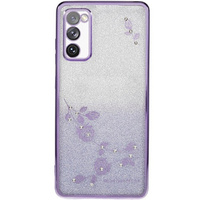 Husă pentru Samsung Galaxy S20 FE, Glitter Flower, violet