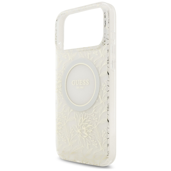 Husă cu curea IML Flowers Electroplated Allover With Beads, pentru MagSafe, cu curea pentru iPhone 17 Pro Max