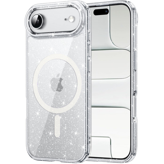 Husă pentru iPhone Air, pentru MagSafe, glitter, transparentă