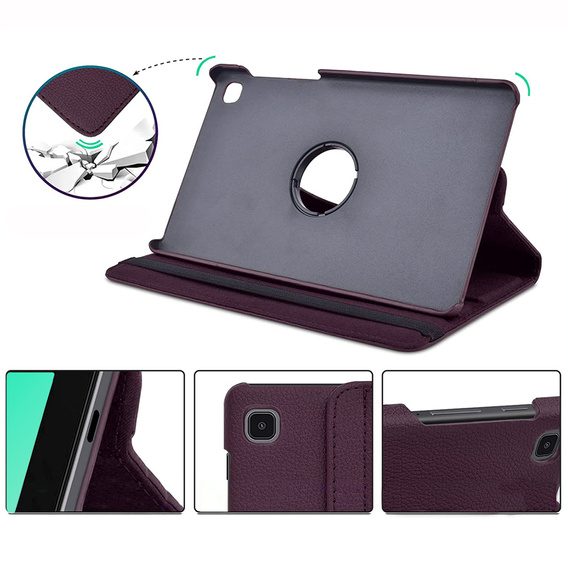 Husă pentru Samsung Galaxy Tab A7 Lite 8.7 T220 / T225 TB330FU 10.95", rotativă 360, violet