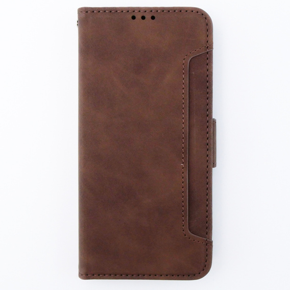 Cu clapetă pentru Motorola Moto G54 5G, Card Slot, maro