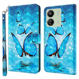 Cu clapetă pentru Xiaomi Redmi 13C / Poco C65, Wallet, Butterflies albastru