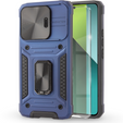 Carcasă blindată pentru Xiaomi Redmi Note 13 Pro 5G, CamShield Slide, albastru + sticlă călită 9H