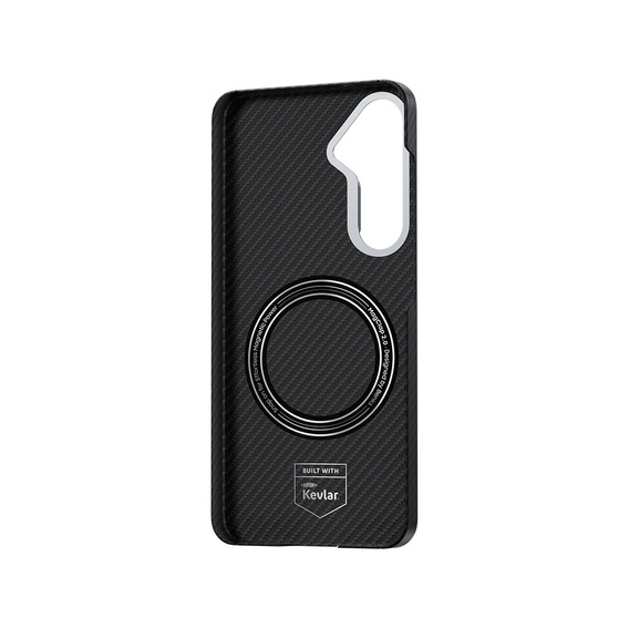 Carcasa BENKS Kevlar pentru Samsung Galaxy S25, pentru MagSafe, Carbon Fiber, negru