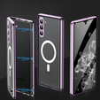Carcasa Magnetic Dual Glass MagSafe pentru Samsung Galaxy S24, violet