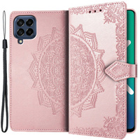 Cu clapetă pentru Samsung Galaxy M53 5G, Mandala, roz rose gold