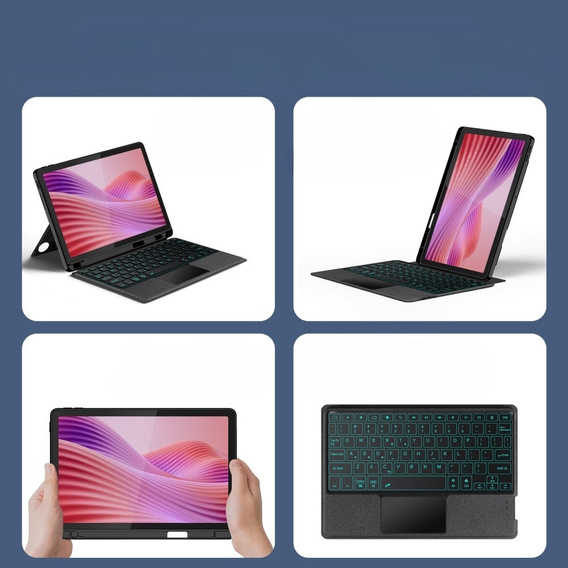 Carcasă + tastatură Lenovo Tab Plus, negru
