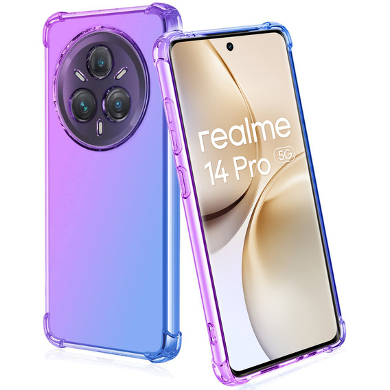 Husa pentru Realme 14 Pro 5G, Gradient Dropproof, Violet / albastru