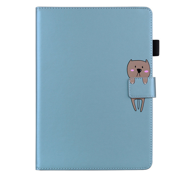 Husă pentru iPad 10.2" 2021/2020/2019 (9/8/7 gen.), cu clapetă, animal, albastru