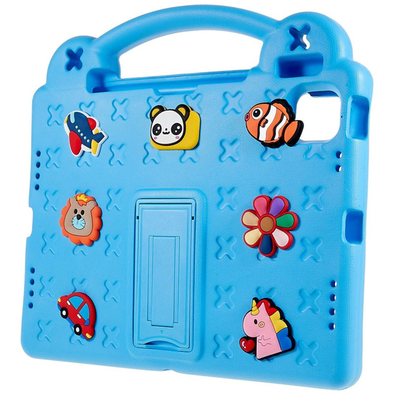 Husă pentru copii pentru Apple iPad Air 11" 6 gen. 2024, Cute Patterns, cu suport, albastru