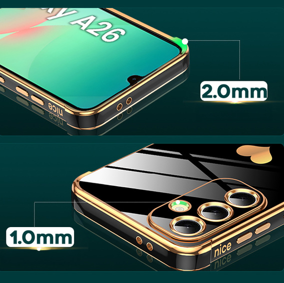 Carcasa pentru Samsung Galaxy A26, Electro heart, negru + sticlă 9H