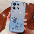 Husă pentru Infinix Note 30 Pro 4G, Glitter Flower,  albastru