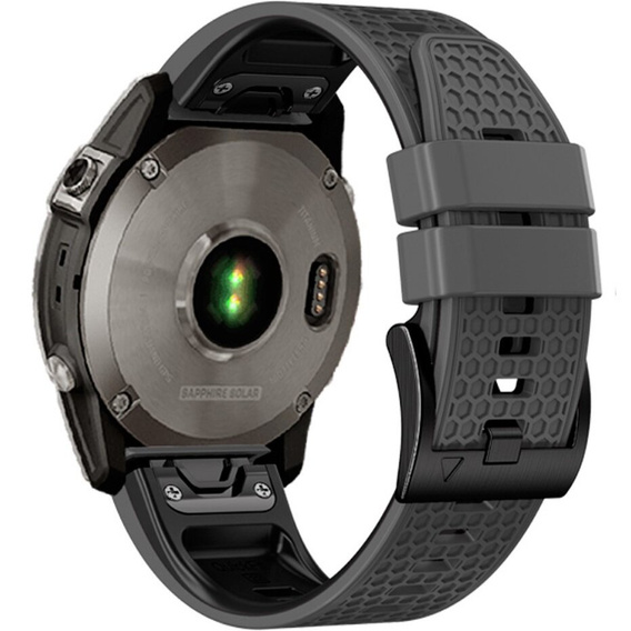 Curea de silicon pentru Garmin Fenix 7 / Forerunner 965 / 955 / 945 / 935, gri / negru