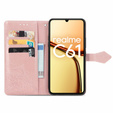 Cu clapetă pentru Realme C61, Mandala, roz rose gold