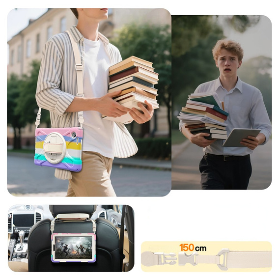 Husă blindată cu suport și curea de umăr pentru Lenovo Tab One