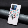Cu clapetă pentru Xiaomi Redmi 12C, Wallet, colorful tree, alb
