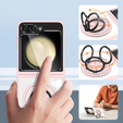 Husă pentru Samsung Galaxy Z Flip7 FE / Z Flip6, Corners Dropproof, pentru MagSafe, transparent / roz