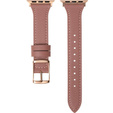 Pasek Skórzany do Apple Watch 1/2/3/4/5/6/7/8/SE/Ultra 42/44/45/49mm, Ciemnoróżowy