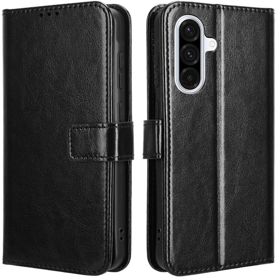 Cu clapetă pentru Samsung Galaxy A36, Crazy Horse Wallet, negru