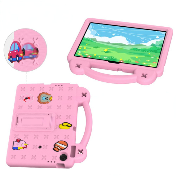 Husă pentru copii pentru Lenovo Tab TB311FU, Cute Patterns, cu suport, roz