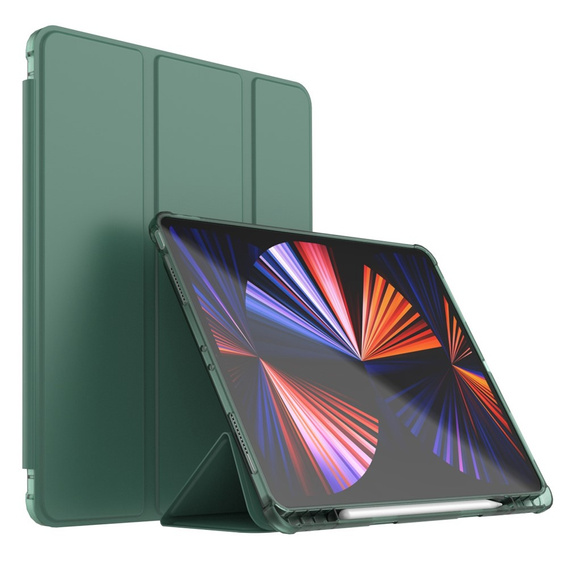 Carcasă pentru iPad Pro 12.9" 2022/2021/2020 (6/5/4 gen.), Smart Pencil, cu suport pentru stylus, verde