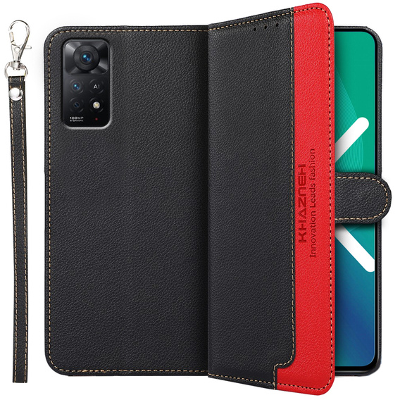 Husa cu clapetă pentru Xiaomi Redmi Note 11 Pro 4G/5G, KHAZNEH RFID, albastru