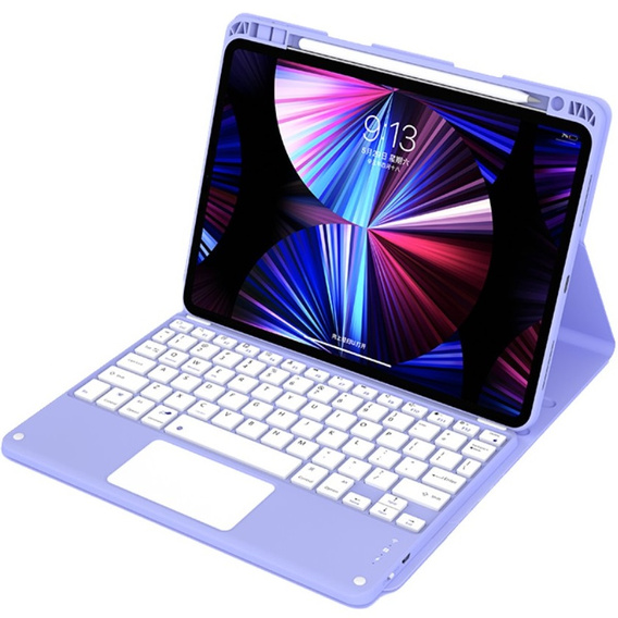 Carcasă + tastatură iPad Air 10.9 4 2020 / 5 2022, Touchpad, violet