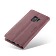 Husa CASEME pentru Samsung Galaxy S9, Leather Wallet Case, maroon