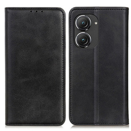 Cu clapetă pentru Asus Zenfone 9 5G / 10 5G, Split Leather Wallet, negru