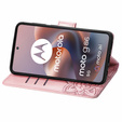 Cu clapetă pentru Motorola Moto G86 Power 5G, Butterfly, roz rose gold