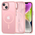 Husă pentru iPhone 14, pentru MagSafe, ERBORD Matt Case, roz + sticlă pentru ecran