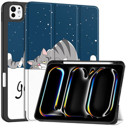 Husă pentru iPad Pro 11 2024, Smartcase, sleeping cat